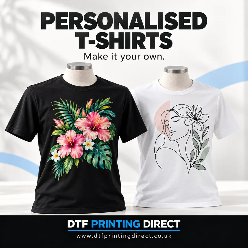 Personalised T-shirts — illustrative product examples