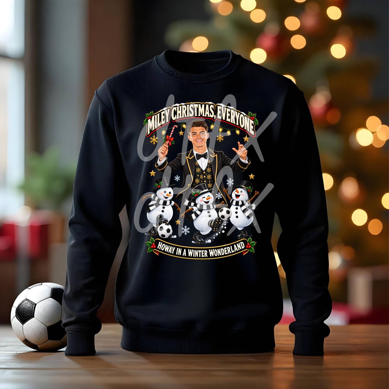 Miley Christmas Everyone Newcastle-inspired black Christmas sweatshirt