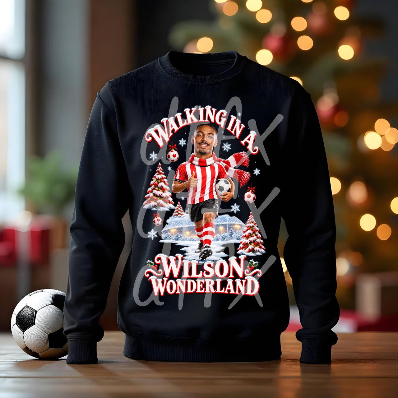 Walking in a Wilson Wonderland Sunderland-inspired black Christmas sweatshirt