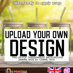 upload and create your own 16oz libby cup Can Wrap  UVDTF Cup print
