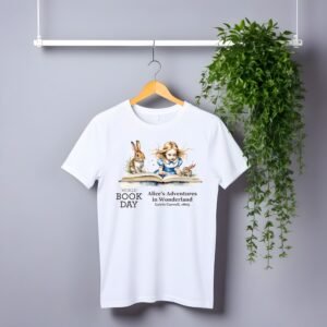 Alice's Adventures in Wonderland Lewis Carroll, 1865 World book day kids adults white tshirt
