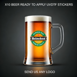 X10 BEER pint glass uvdtf stickers come ready to apply