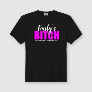 Brides Bitch funny personalised stag black tshirt