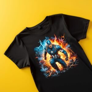 captain America Apocolypse v2   dtf black adults kids tshirt