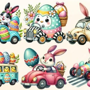 x6 100mm Easter vw Car uvdtf stickers