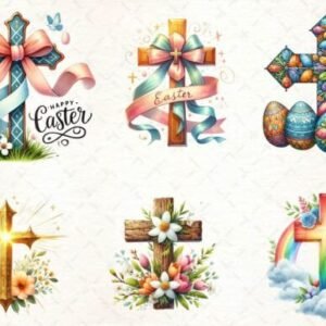 x6 100mm Easter Cross uvdtf stickers
