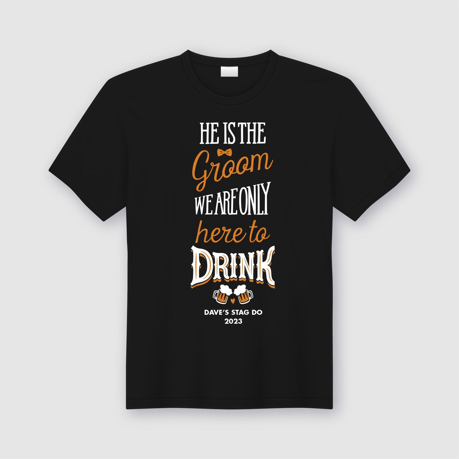 He is the groom stag do tshirts funny black tshirt
