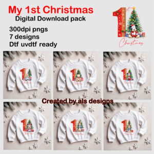 1ST Christmas pack - PNG File - Sublimation - UV/DTF - Digital Download perfect for uvdtf dtf