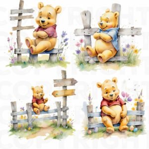 pooh x4 images -easter - PNG File - Sublimation - UV/DTF - Digital Download