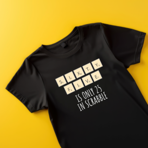 Scrabble personalised birthday tshirt any age black tshirt adult kids