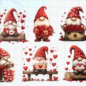 x6 100mm love gnomes uvdtf stickers