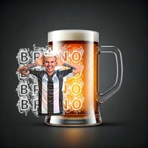 X10 Bruno Newcastle BEER pint glass uvdtf stickers come ready to apply