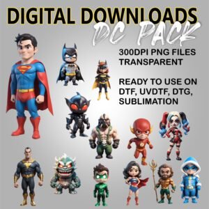 dc Character pack 1 Download perfect quality - PNG File - Sublimation - UV/DTF - Digital Download perfect for uvdtf dtf