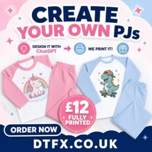 Personalised Children’s Pyjamas – Custom Printed 100% Cotton PJs