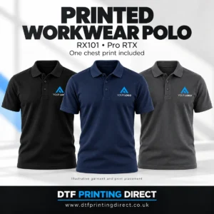 Pro RTX RX101 Printed Workwear Polo Shirt — illustrative print placement