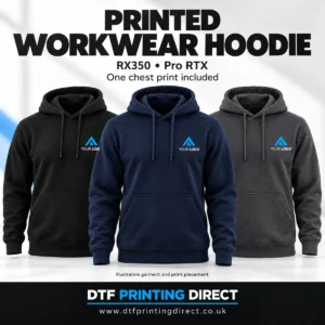 Pro RTX RX350 Printed Workwear Hoodie — illustrative print placement