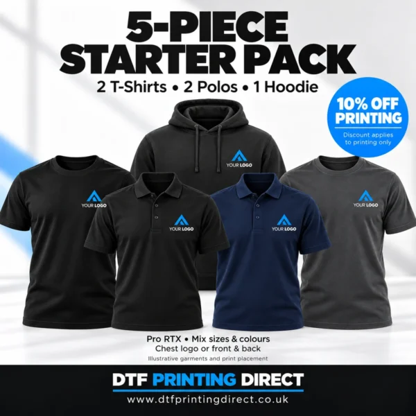 Pro RTX 5-Piece Printed Workwear Starter Pack — illustrative garments