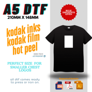 Dtf A5 210mml x 148mml Size ready to press images