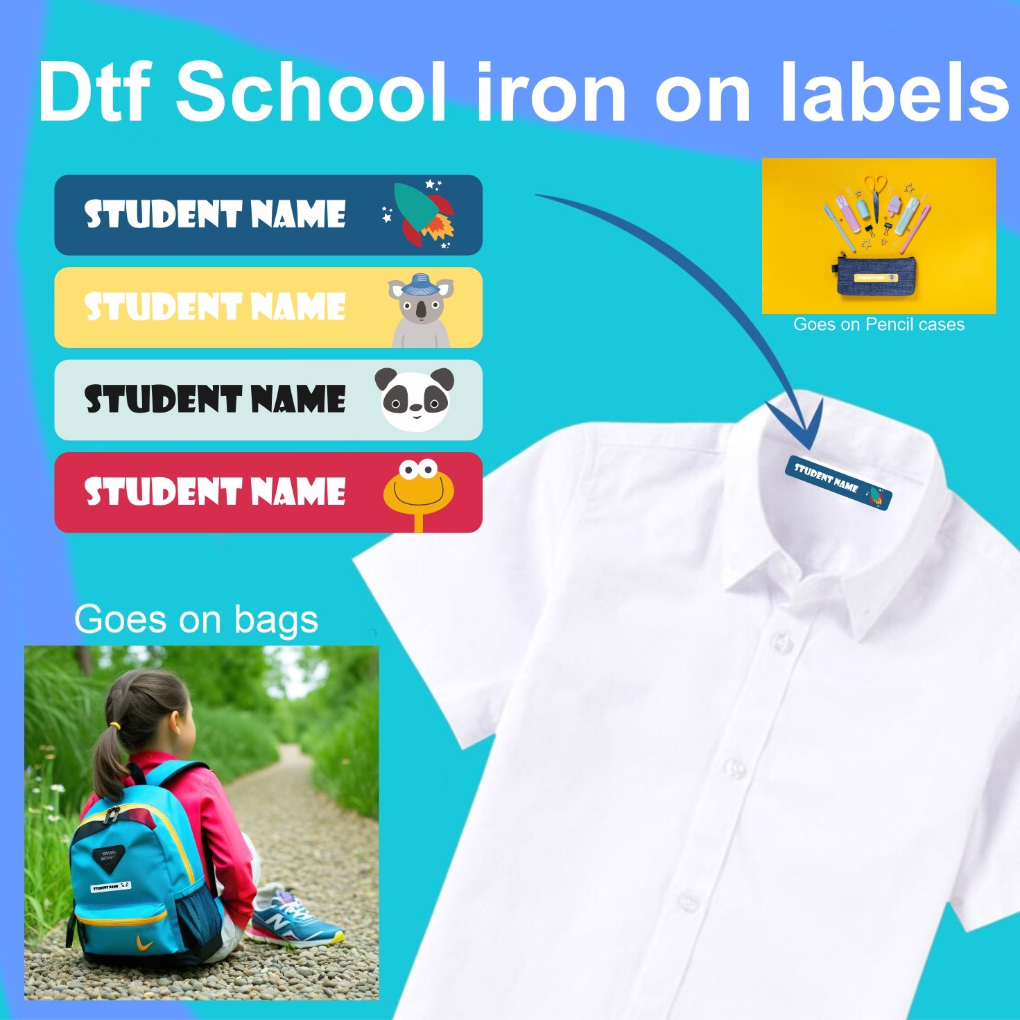 dtf Clothing Labels, Iron on Name Tags, x42