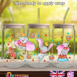 dumbo circus 16oz libby cup wrap uvdtf easy to apply sticker