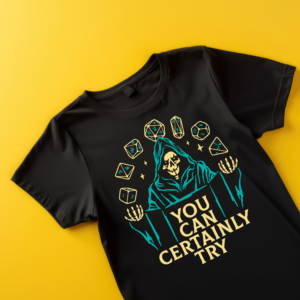 You can certainly try dm dungeon master gift black adults tshirt