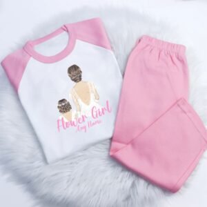 flowergirl personalised wedding morning pink pjs lounge wear