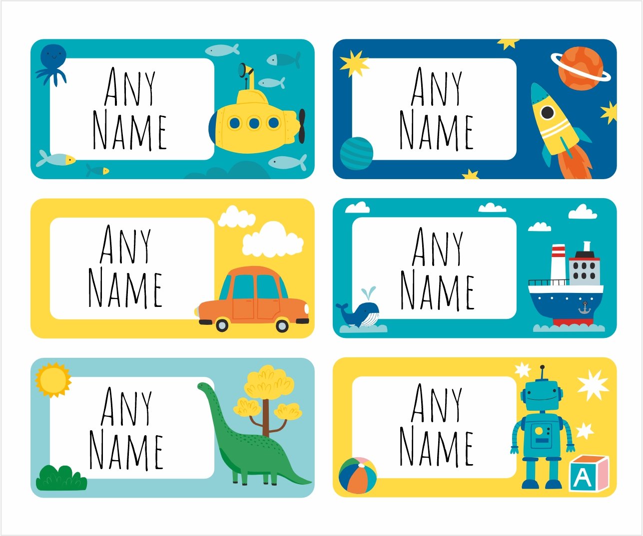 Kids Clothing Labels, Iron on Name Tags, Iron on Labels for School and Nursery x42