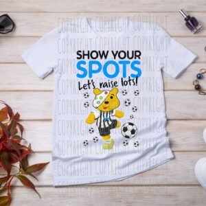 newcastle pudsey show your spots raise lots childrens tshirt