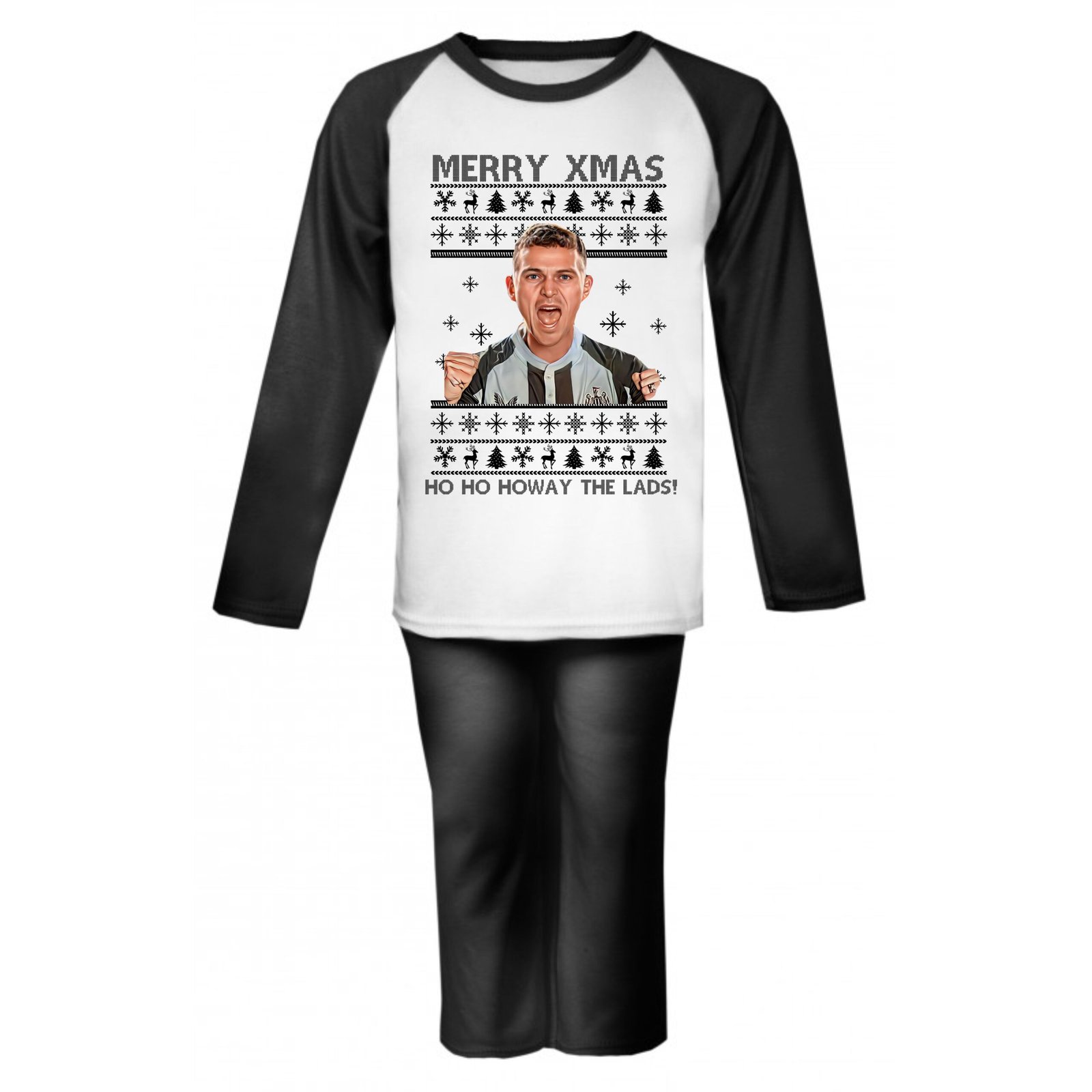 Newcastle Black and white player xmas pyjamas pj