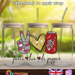 peace love doctor pepper uvdtf libby cup sticker