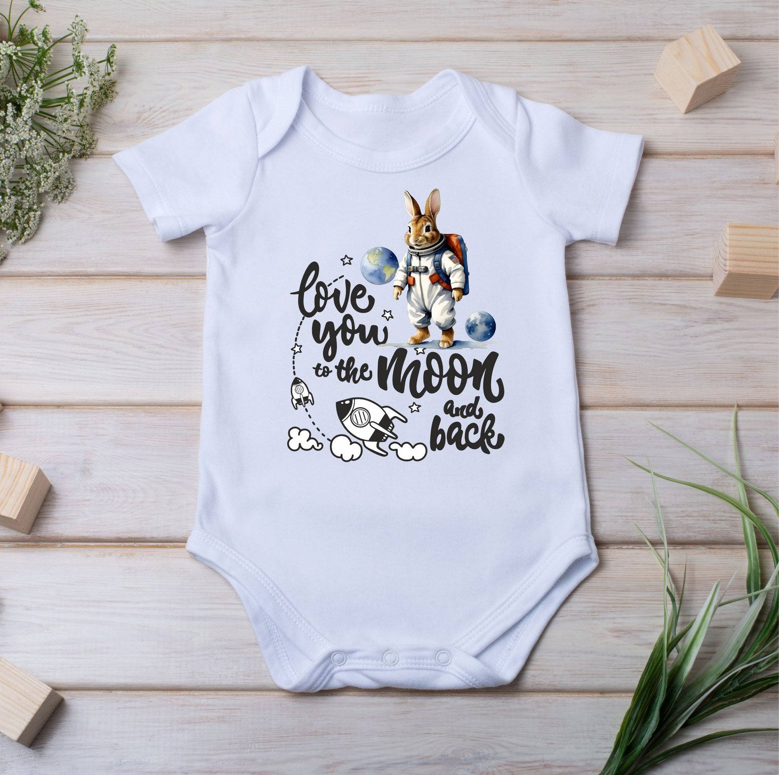 Peter rabbit love you to the moon and back  baby vest