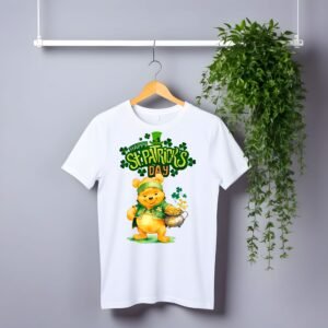 Pooh st patricks day white kids adults tshirt