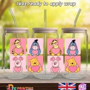 pooh piglet love heart uvdtf libby cup sticker