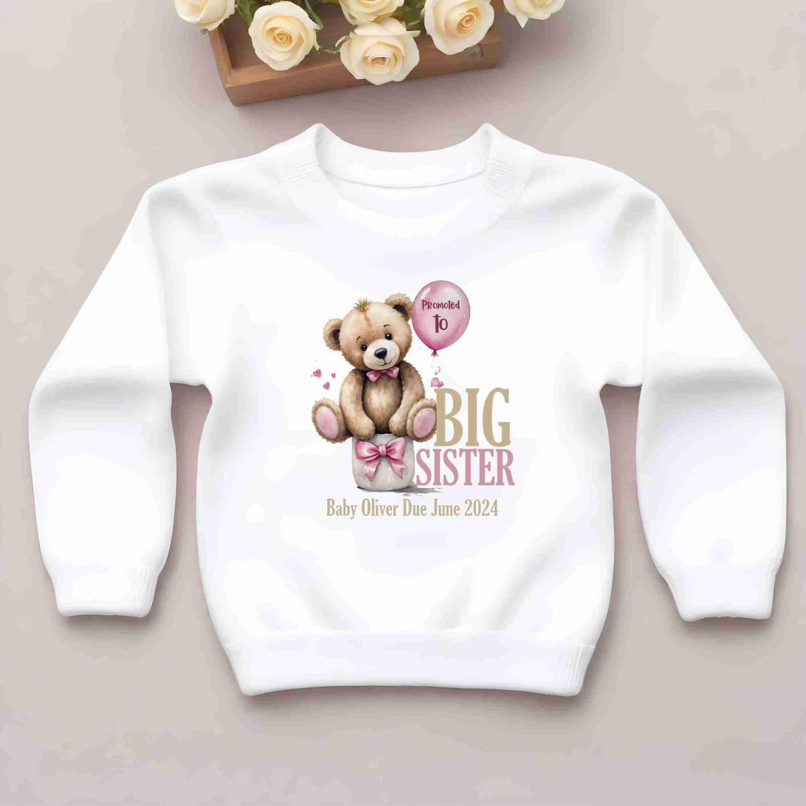 Promoted to Big Sister Personalised Ready to press dtf print