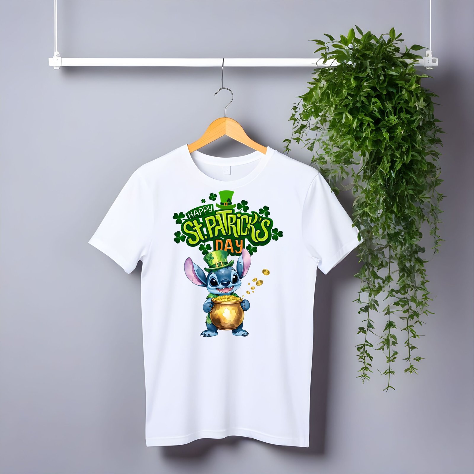 purple monster st patricks day white kids adults tshirt