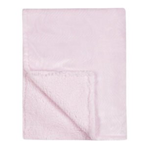 Embroidered Baby Wavy Sherpa Pink Blanket blue or pink