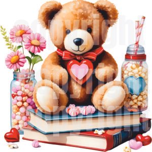 Candy Teddy Bear - Valentines - PNG File - Sublimation - UV/DTF - Digital Download