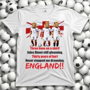 3 lions on a shirt   euro 2024 white unisex tshirt