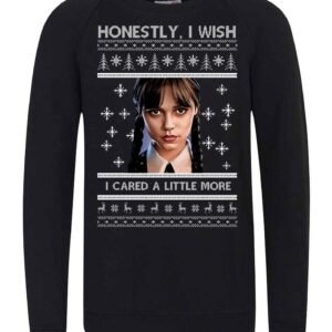 Wednesday Honestly Wish I Cared More Christmas Jumper – Kids & Adults